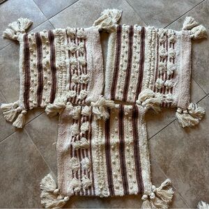 EXCELLENT ANTHROPOLOGIE HOME 3 TEXTURED BROWN/CREAM PILLOW COVERS